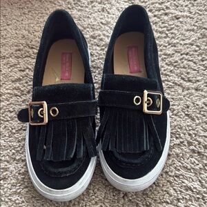 Stylish Black womens  Shoes with Gold Buckle 7